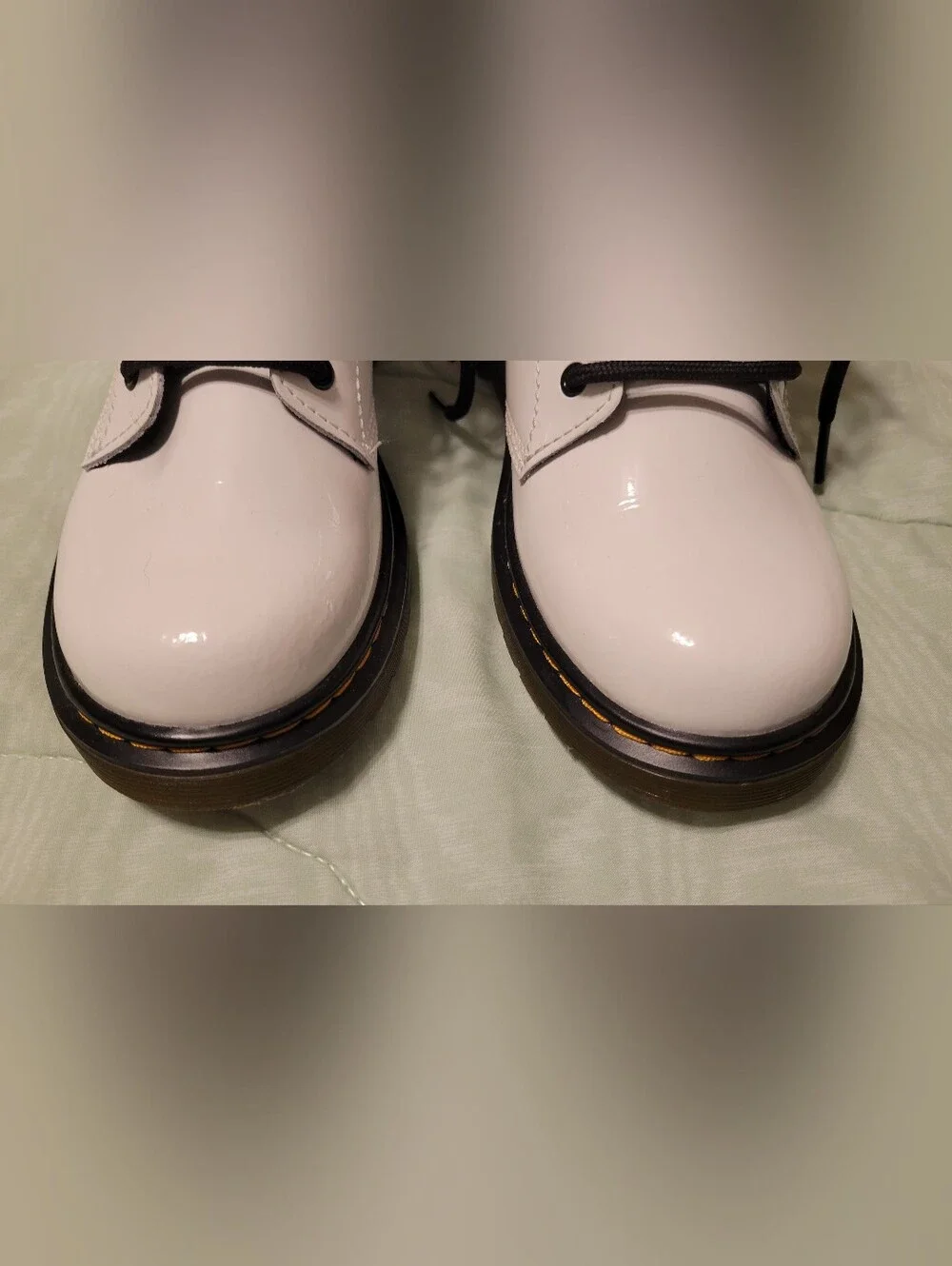 Dr. Martens 1460 J Youth White Patent Leather Boots NWOB Size 3